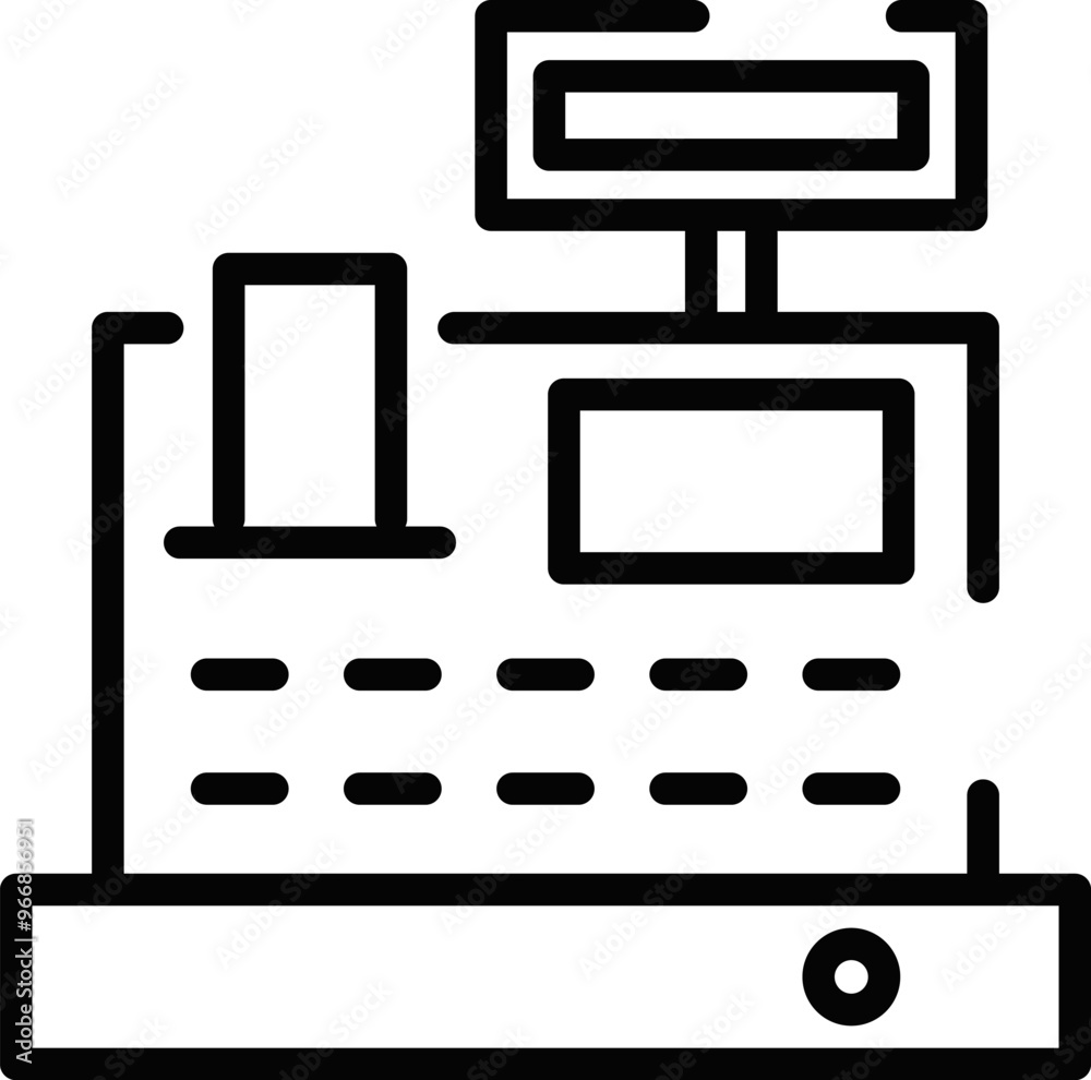 Rounded Stroke Cash Register Icon Rounded Stroke Cash Register Icon