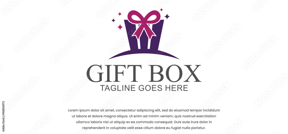 Gift box logo design, greeting box vector or gift box wrap, on white background Gift box logo design, greeting box vector or gift box wrap, on white background