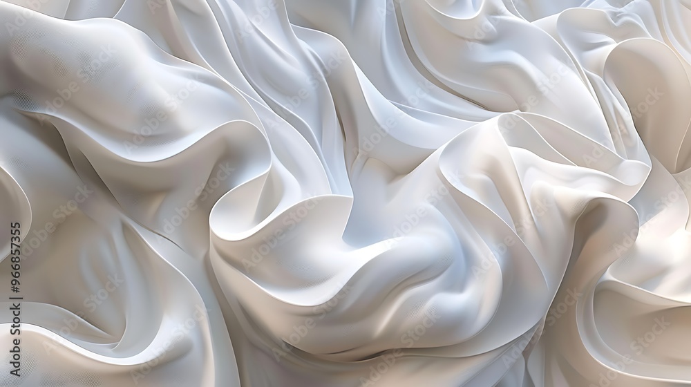 Fototapeta premium A mesmerizing 3D abstract design featuring twisting organic shapes, like vines or tendrils, flowing through space, with soft gradients and smooth textures. 8k UHD, suitable for high-quality 