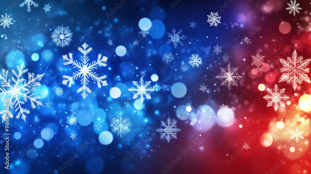 A colorful Christmas design with a blue and red background and sparkling snowflakes. It's perfect for websites celebrating the New Year. A colorful Christmas design with a blue and red background and sparkling snowflakes. It's perfect for websites celebrating the New Year.
