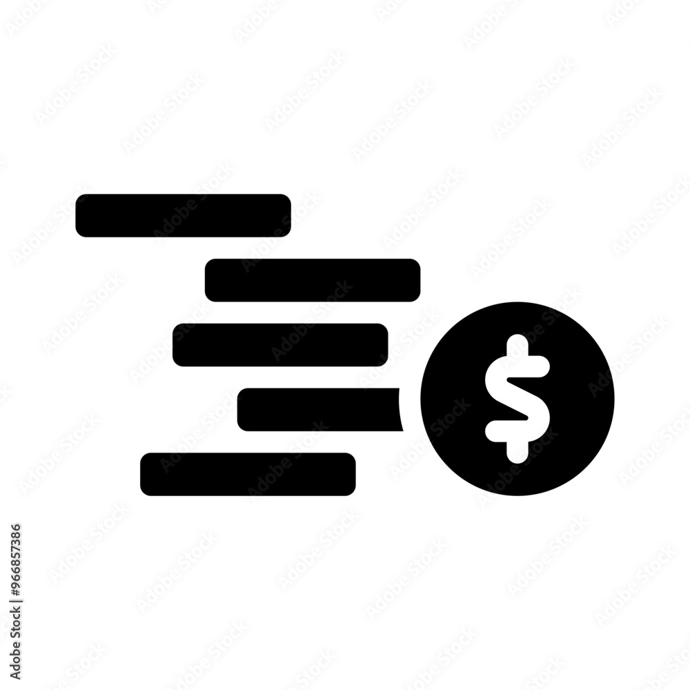 stacked coins glyph icon stacked coins glyph icon