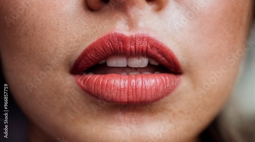 Close up photo of a beautiful lips.