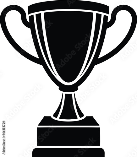 gold trophy silhouette vector art