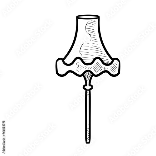 floor lamp handdrawn illustration