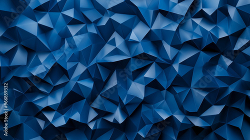 A dark blue background made of triangles, perfect for your business. This creative design uses a folded paper style with shades of blue.