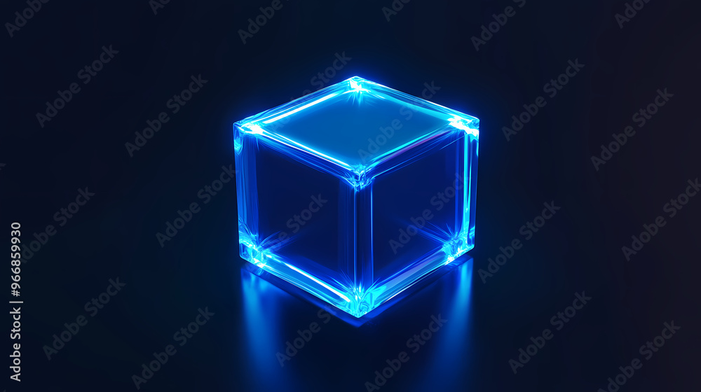 Minimalist tech design with glowing cube Minimalist tech design with glowing cube