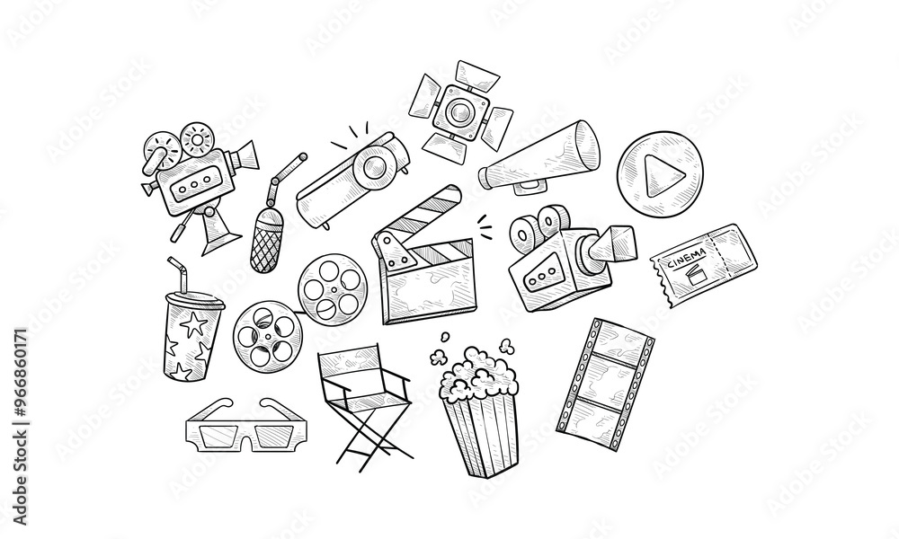 cinemas handdrawn collection cinemas handdrawn collection