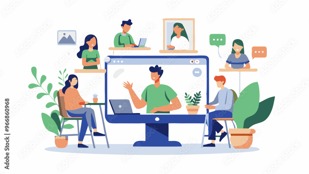 The Ultimate Online Education Concept, Flat Style Vector Illustrations of People Studying Remotely and Students Learning Online The Ultimate Online Education Concept, Flat Style Vector Illustrations of People Studying Remotely and Students Learning Online