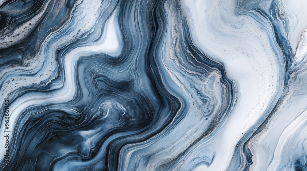 Swirling patterns of gray and blue create a mesmerizing visual, highlighting the smooth texture and depth of the liquid as it flows seamlessly together Swirling patterns of gray and blue create a mesmerizing visual, highlighting the smooth texture and depth of the liquid as it flows seamlessly together