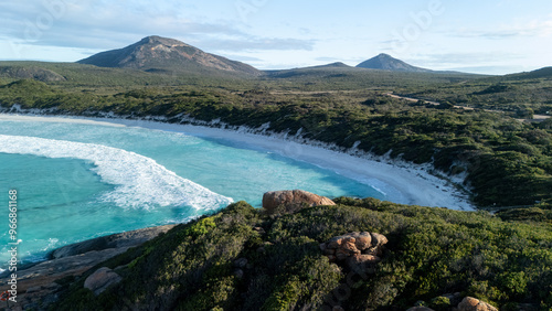 Aerial view of Hellfire Bay in Cape Le Grand National Park, Western Australia