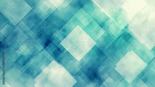 A soft blue and green background with geometric shapes. It has a blurry, rectangular design that repeats. This pattern would be great for a website or poster.