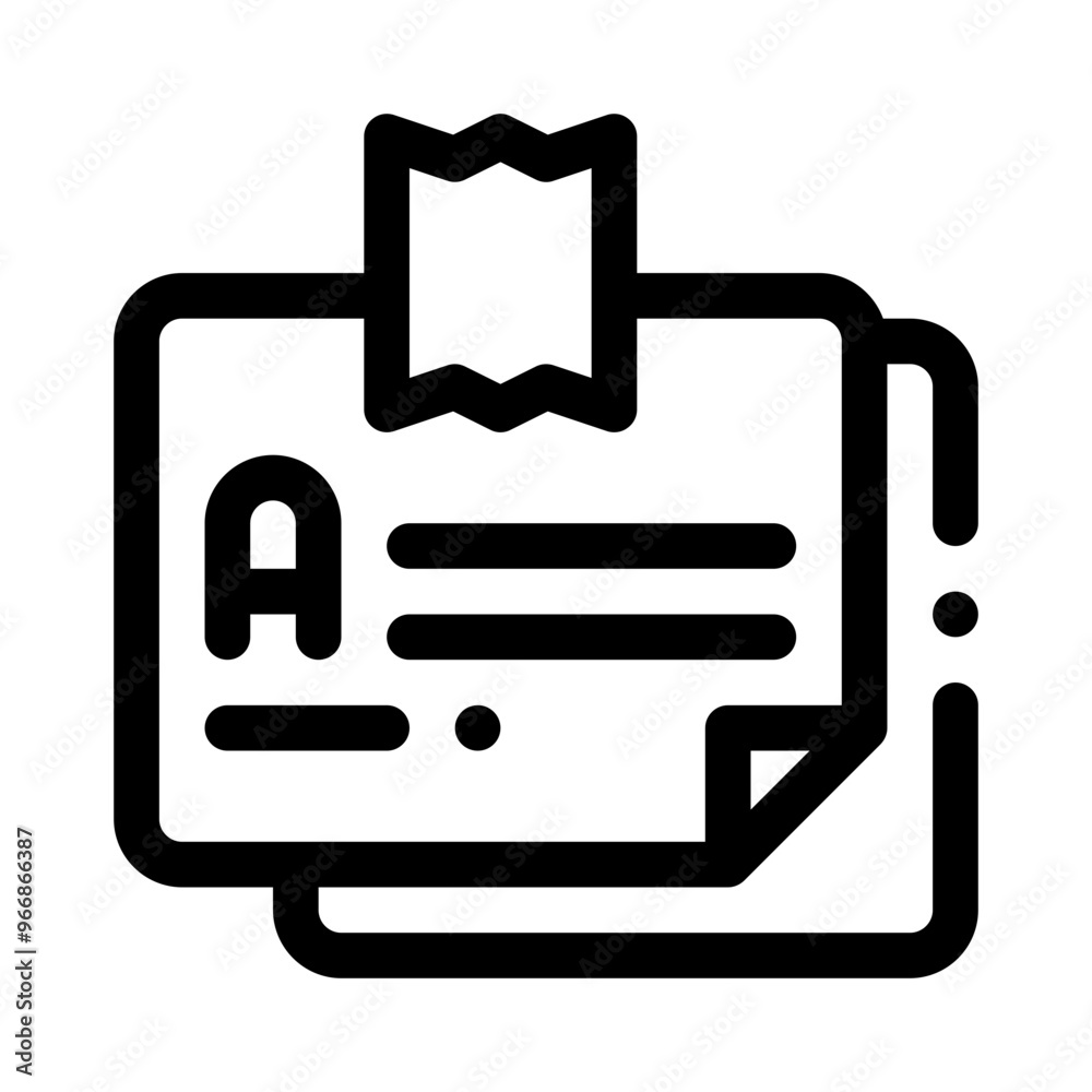 Note with Tape line icon Note with Tape line icon