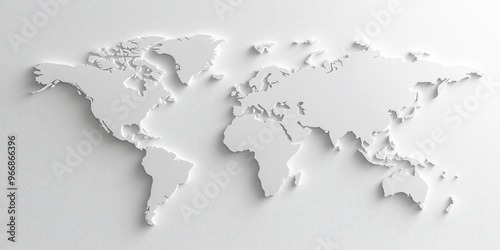 Fototapeta Naklejka Na Ścianę i Meble -  The white textured world continents, geographic project map blank.

