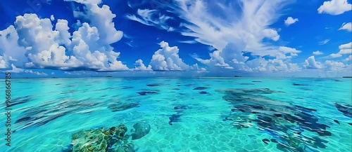 the ocean  and  sky  in the Maldives