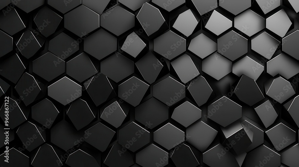 Abstract Black Hexagon Pattern Background Abstract Black Hexagon Pattern Background