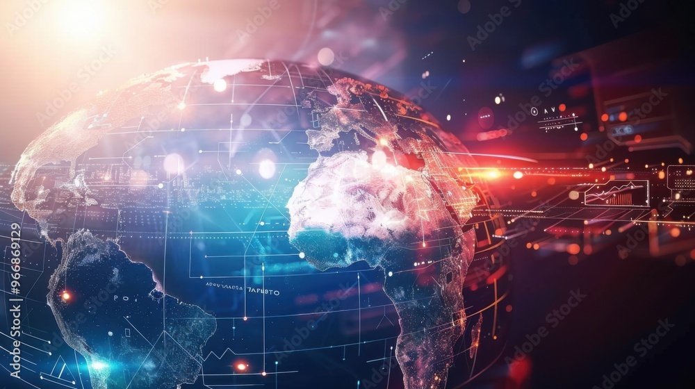 Global communication concept. Technological abstract background - stock photo Globe - Navigational Equipment Global communication concept. Technological abstract background - stock photo Globe - Navigational Equipment
