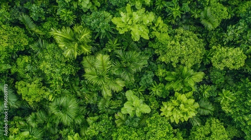 Lush Green Tropical Foliage Wall Texture