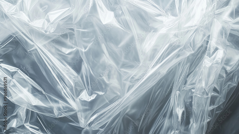 Clear, stretchy plastic wrap texture. Realistic plastic wrap background. Mockup of a transparent cellophane package. Clear, stretchy plastic wrap texture. Realistic plastic wrap background. Mockup of a transparent cellophane package.