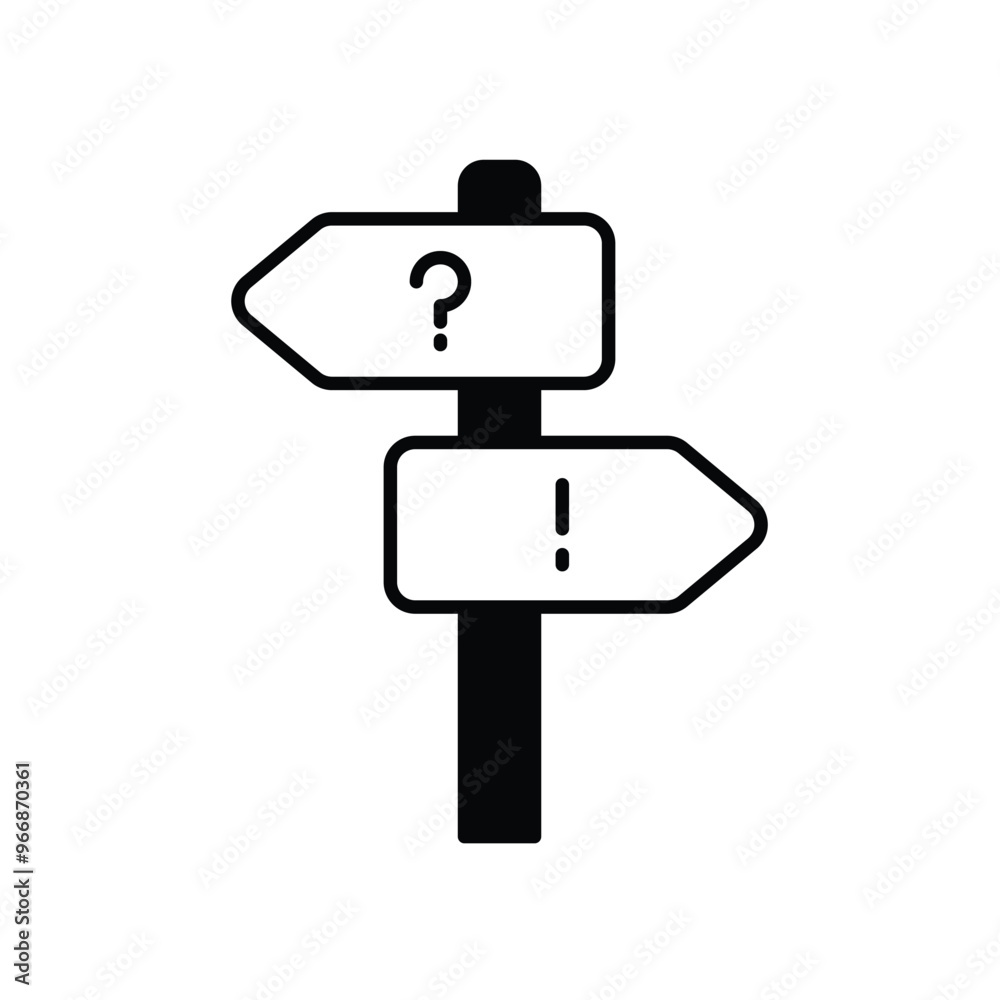 direction board glyph icon with white background vector stock illustration direction board glyph icon with white background vector stock illustration