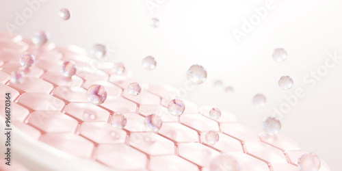 3D Collagen Skin Serum and Vitamin illustration isolated on soft color background. concept skin care cosmetics solution. 3d rendering.	
