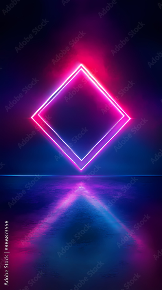 Neon diamond with modern tech feel Neon diamond with modern tech feel