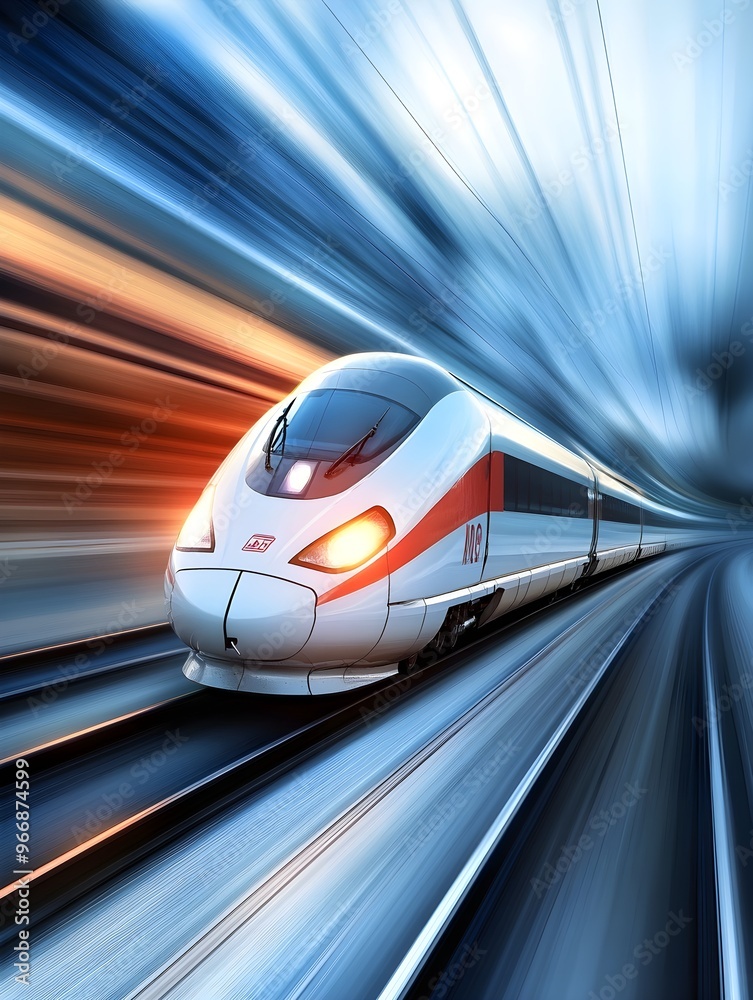 High-Speed Train - Future Travel - Blurred Background, Fast Motion High-Speed Train - Future Travel - Blurred Background, Fast Motion