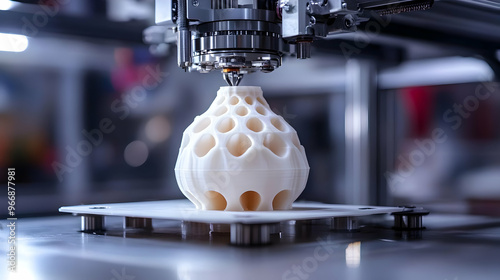 A 3D printer creating a com...