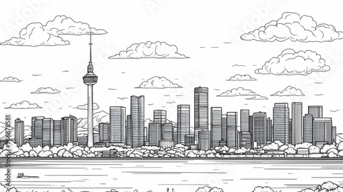 A black and white illustrat...