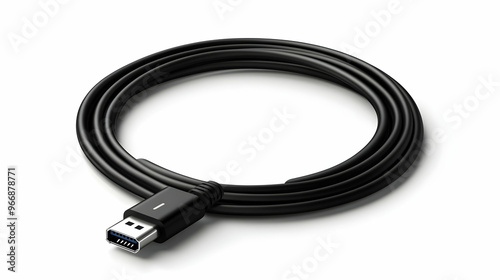 A black USB cable designed for data transfer and charging devices.