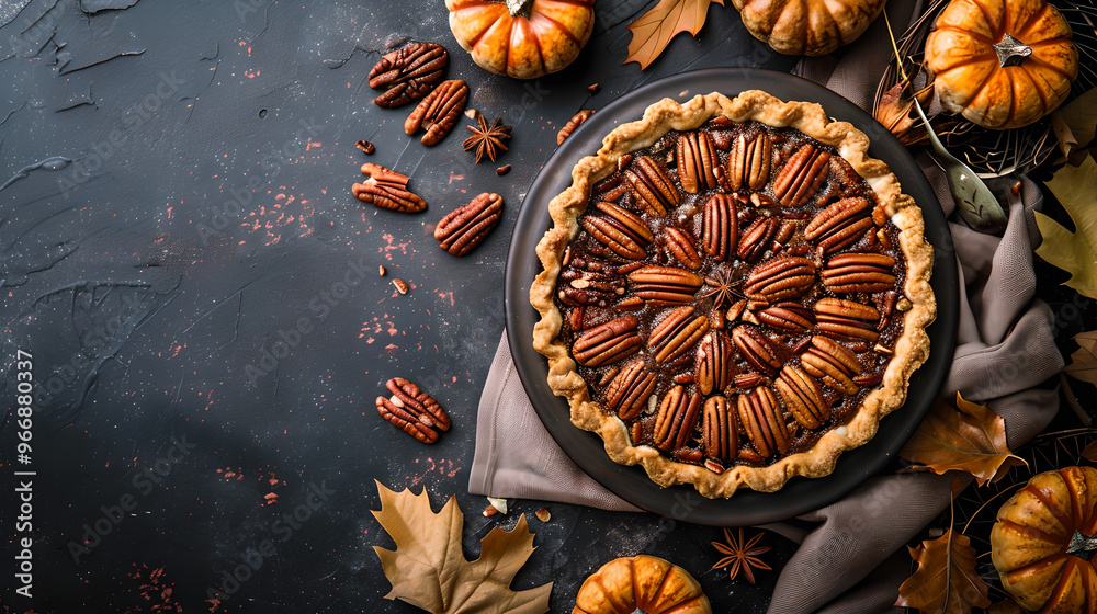 Pecan Pie Thanksgiving Day themed, food photography Pecan Pie Thanksgiving Day themed, food photography
