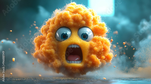 A cartoonish, fluffy orange...