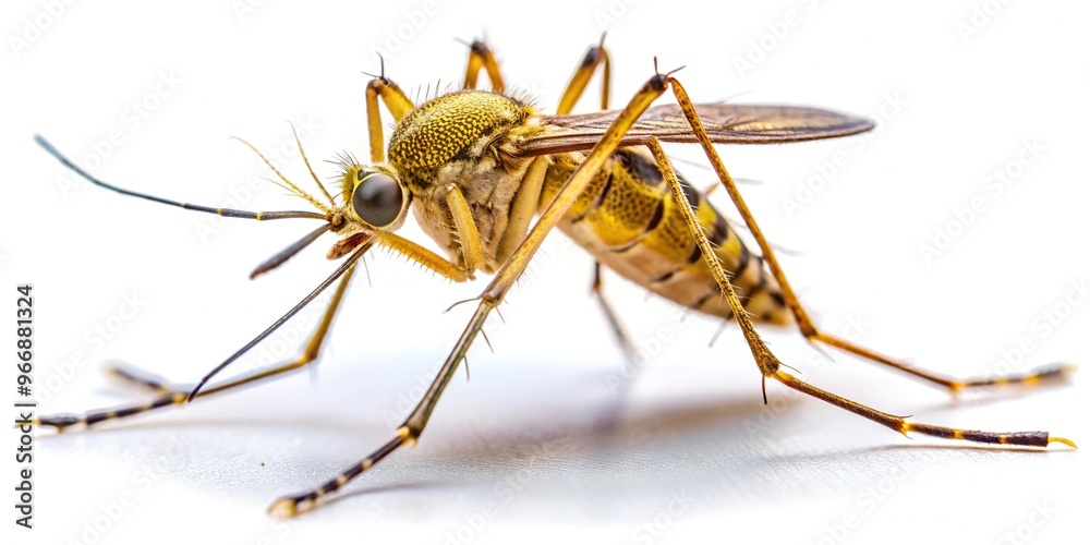 Silhouette of infected Culex mosquito on white background Silhouette of infected Culex mosquito on white background
