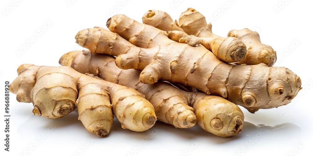 Silhouette of organic ginger root isolated on white background Silhouette of organic ginger root isolated on white background