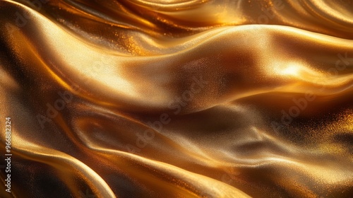 Abstract Background of Golden Shimmering Fabric