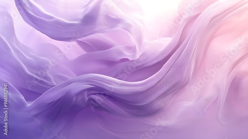 Abstract composition, flowing organic shapes, soft purple hues, calming ethereal atmosphere