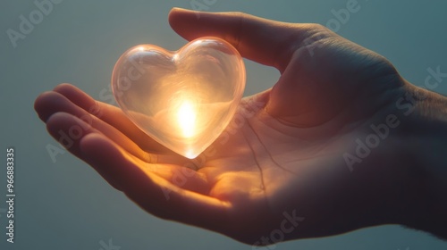 A gentle hand cradles a luminous heart symbol, highlighting the significance of cardiovascular wellness and proactive illness prevention efforts