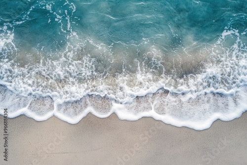 Ocean wave on sandy beach with generative ai