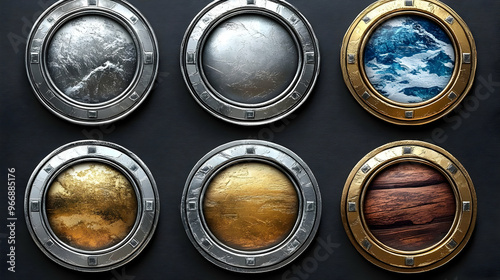 A collection of circular pa...