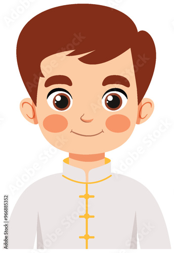 Smiling Boy in Traditional Attire