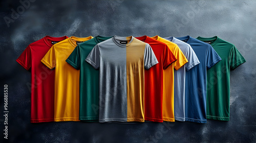A collection of colorful t-...
