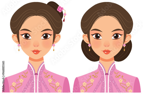 Traditional Asian Women Avatars