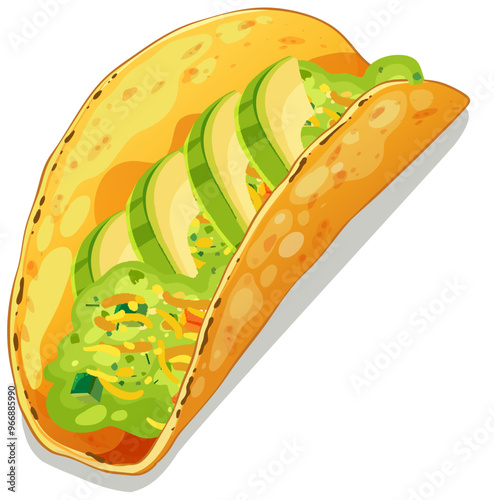 Delicious Mexican Taco Illustration