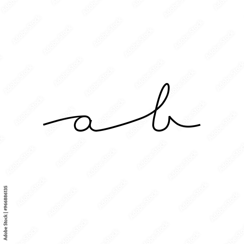 A hand-drawn signature logo design template A hand-drawn signature logo design template