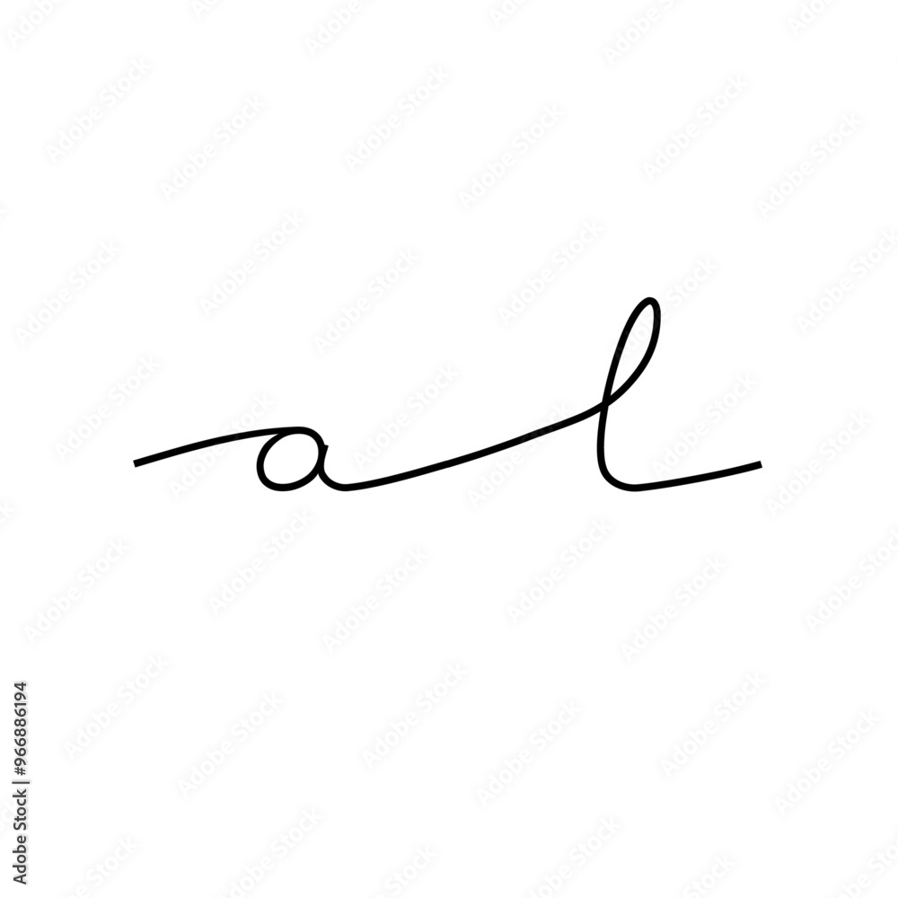A hand-drawn signature logo design template A hand-drawn signature logo design template
