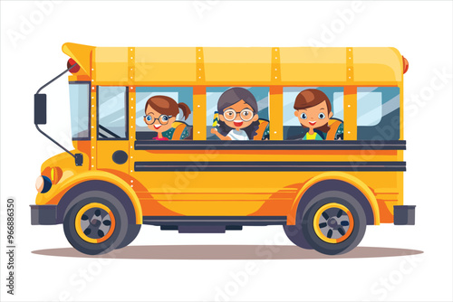 school bus with school kids