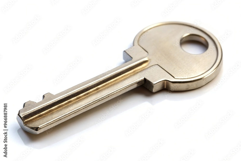 Single key isolated on plain white background for precise search result relevance Single key isolated on plain white background for precise search result relevance