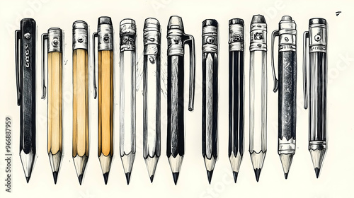A collection of various pen...
