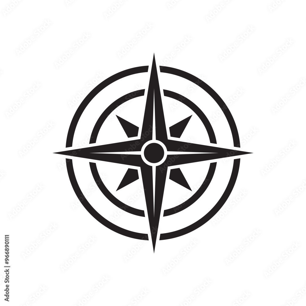 Compass icon design silhouette template illustration Compass icon design silhouette template illustration