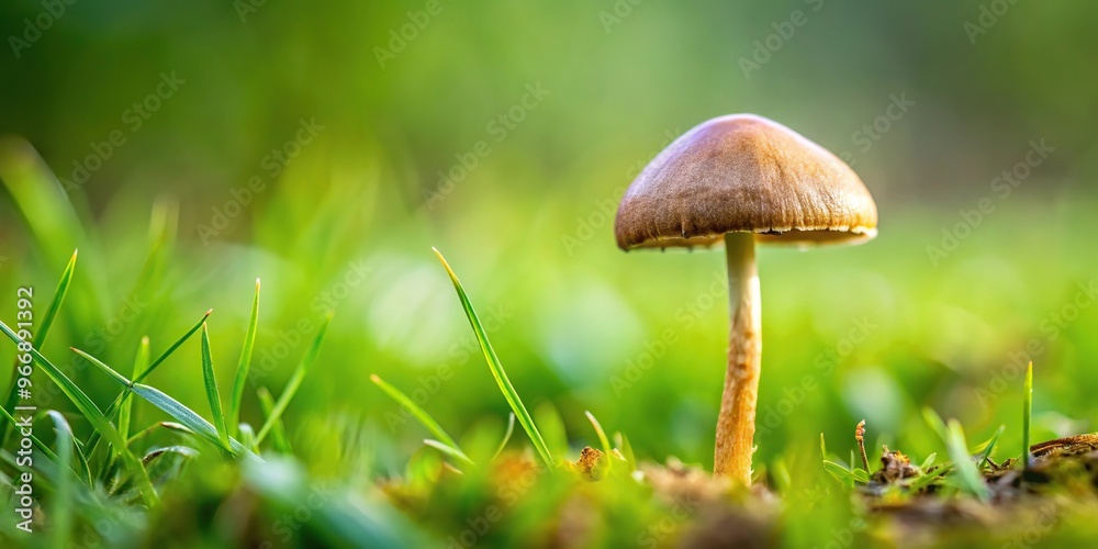 Small brown mushroom in grass at Cannon Hall parkland, Bansley, South Yorkshire macro Small brown mushroom in grass at Cannon Hall parkland, Bansley, South Yorkshire macro