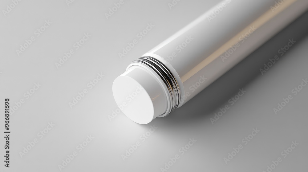 Detailed image of a lip balm tube with a smooth surface, no logo, focused on the product design, no people. Detailed image of a lip balm tube with a smooth surface, no logo, focused on the product design, no people.
